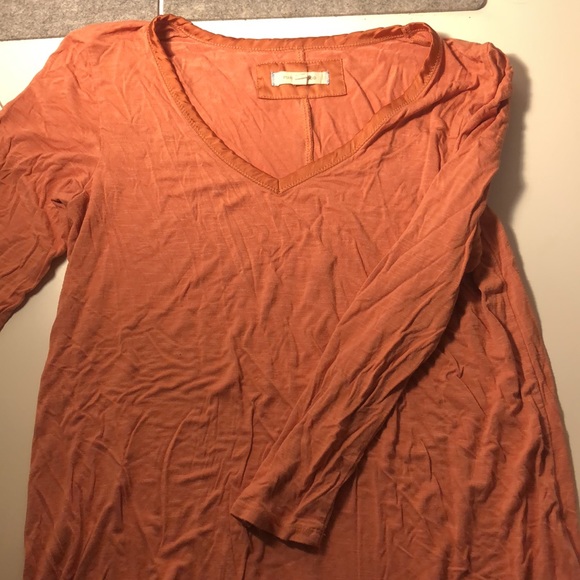 Pure+mood salmon v neck tops soft cotton - Picture 2 of 3